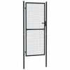 vidaXL Port&atilde;o de jardim em tela de a&ccedil;o galvanizado 100x200 cm cinza