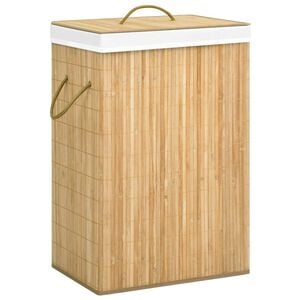 vidaXL Cesto para roupa suja c/ 2 sec&ccedil;&otilde;es 72 L bambu