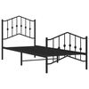 vidaXL Estrutura de cama com cabeceira e p&eacute;s 90x200 cm metal preto