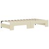 vidaXL Sofá-cama com gavetão e colchões 90x200 cm artificial creme