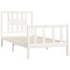 vidaXL Estrutura de cama com cabeceira 90x200 cm pinho maciço branco