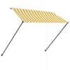 vidaXL Toldo retr&aacute;til com LED 250x150 cm amarelo e branco