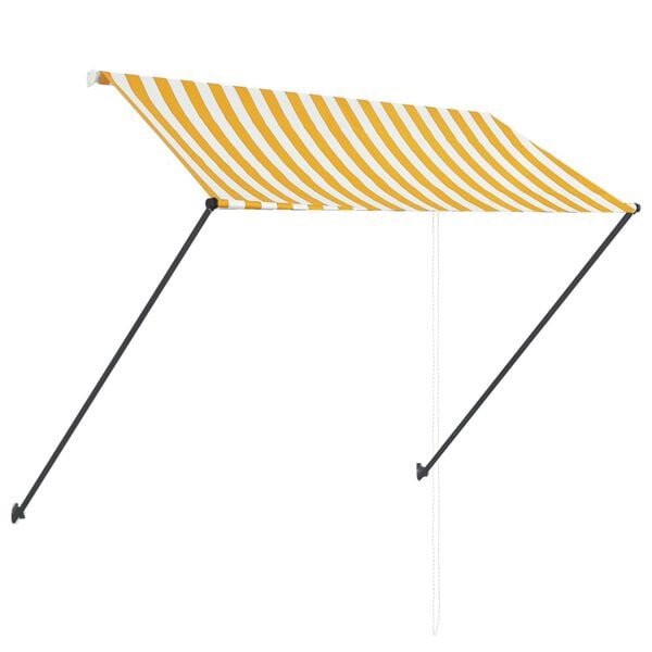 vidaXL Toldo retr&aacute;til com LED 250x150 cm amarelo e branco