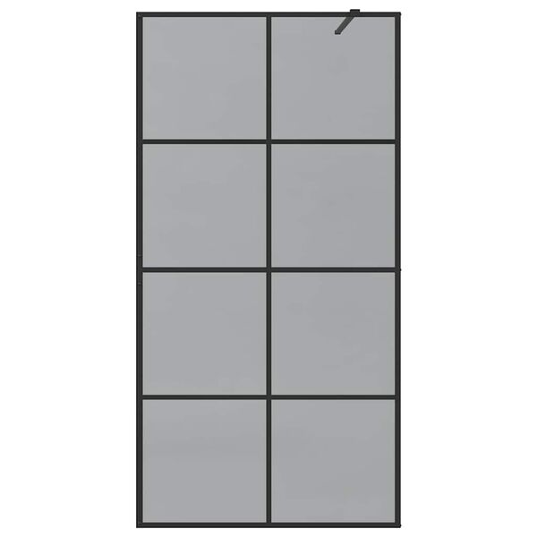 vidaXL Parede de Chuveiro Walk-in Preto 100 x 195 cm vidro temperado