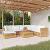 vidaXL 8 pcs conjunto lounge jardim c/ almofad&otilde;es madeira teca maci&ccedil;a