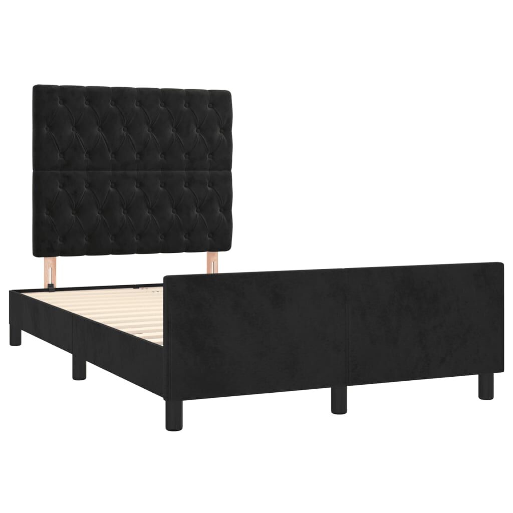 vidaXL Estrutura de cama sem colchão 120x200 cm veludo preto