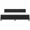 vidaXL Cama Box com colch&atilde;o com cabeceira Preto 200 x 200 cm Poli&eacute;ster