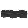vidaXL Conjunto de Sof&aacute;s 8 unid. Preto Rattan Poli&eacute;ster e A&ccedil;o