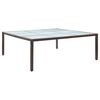 vidaXL Mesa de jantar para jardim 200x200x74 cm vime PE castanho