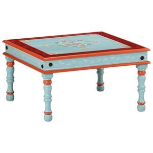 VidaXL Mesa de centro pintada &agrave; m&atilde;o mangueira maci&ccedil;a azul