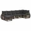 vidaXL Conjunto de Sof&aacute; de Jardim 7 pcs Cinza e Cinza Escuro vime PE