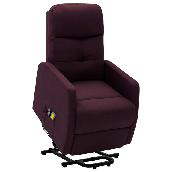vidaXL Poltrona elevat&oacute;ria de massagens tecido roxo