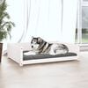 vidaXL Cama para c&atilde;es 105,5x75,5x28 cm madeira de pinho maci&ccedil;a branco