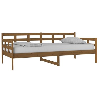 vidaXL Sofá-cama 90x190 cm madeira de pinho maciça castanho mel