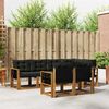 vidaXL Conjunto de Sof&aacute;s para Exterior 7 pcs Natural e Preto