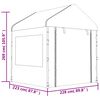 vidaXL Gazebo com telhado 13,38x2,28x2,69 m polietileno branco