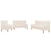 vidaXL Conjunto de sof&aacute;s 3 pcs tecido branco nata