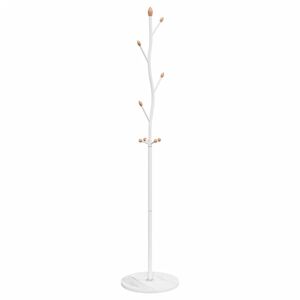 vidaXL Bengaleiro 177 cm ferro revestido a p&oacute; branco