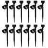 Holofote de exterior c/ LEDs energia solar 12 pcs preto