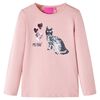 vidaXL T-shirt de manga comprida para crian&ccedil;a rosa-claro 116