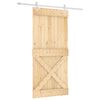 vidaXL Porta Deslizante Natural e Branco 95 x 210 cm