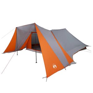 vidaXL Barraca Tipi 12 pessoa Cinza e Laranja tafet&aacute;