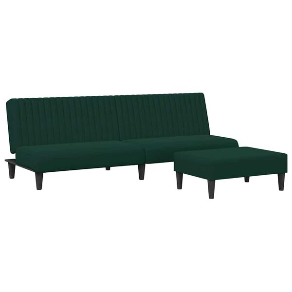 vidaXL 2 pcs conjunto de sof&aacute;s veludo verde-escuro