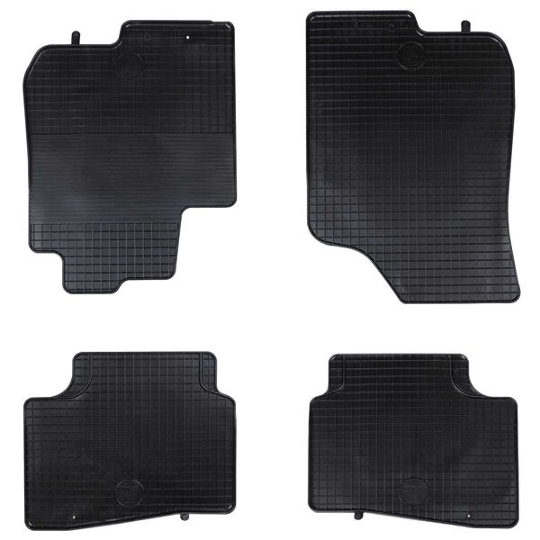 vidaXL Tapete de carro 4 pcs Preto Borracha