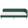 vidaXL Estrutura de Cama de Canto Verde Escuro 90 x 190 cm tecido