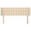 vidaXL Cabeceira de cama c/ abas tecido 147x16x78/88 cm creme