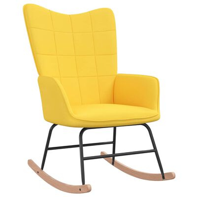 vidaXL Cadeira de baloiço com banco tecido amarelo mostarda