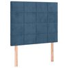 vidaXL Cama box spring c/ colch&atilde;o/LED 100x200 cm veludo azul-escuro