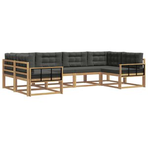 vidaXL Conjunto de Sof&aacute;s para Exterior 6 unid. Branco e Antracite
