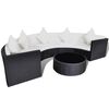 vidaXL 6 pcs conjunto lounge de jardim c/ almofad&otilde;es vime PE preto