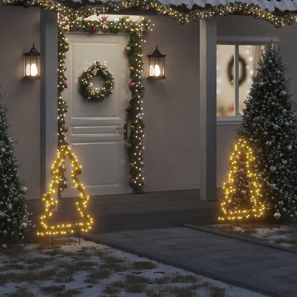 vidaXL Decoração árvore de Natal c/ luz e estacas 115 luzes LED 90 cm