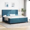 vidaXL Cama Box com colch&atilde;o com cabeceira Azul 200 x 200 cm Veludo