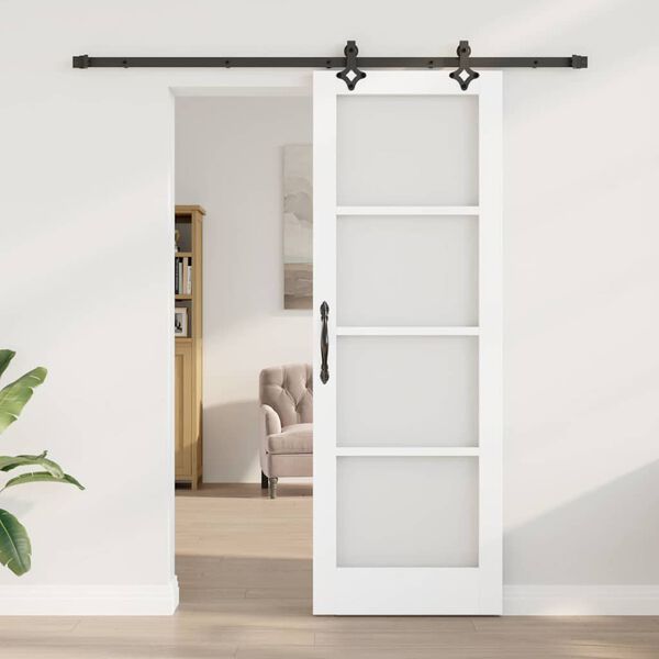 vidaXL Porta Deslizante ORKDAL Branco e Preto 73,5 x 211 cm