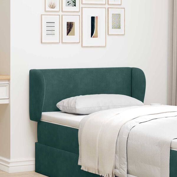 vidaXL Orelha de Cabeceira Verde 40 x 23 x 6 cm Veludo