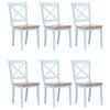 vidaXL Cadeiras de jantar 6 pcs seringueira maci&ccedil;a cinza/madeira clara