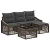 vidaXL Conjunto de Sof&aacute; de Jardim 5 unid. Cinzento vime PE