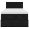 vidaXL Estrutura de cama otomana com colch&atilde;o preto veludo