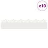 vidaXL Delimitadores de relvado 10 pcs Branco 103 x 0,05 x 22 cm Aço