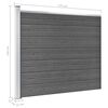 vidaXL Conjunto painel de cerca 353x146 cm WPC preto