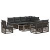 vidaXL Conjunto de Sof&aacute; de Jardim 9 unid. Cinza e Cinza Escuro vime PE
