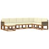 vidaXL Conjunto de Sof&aacute;s para Exterior 8 pcs Natural e Creme