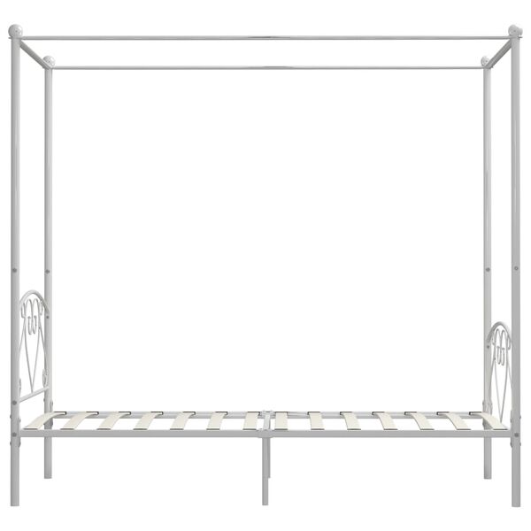 vidaXL Estrutura de cama com dossel metal 120x200 cm branco