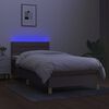 vidaXL Cama box spring + colch&atilde;o/LED 80x200cm tecido cinza-acastanhado