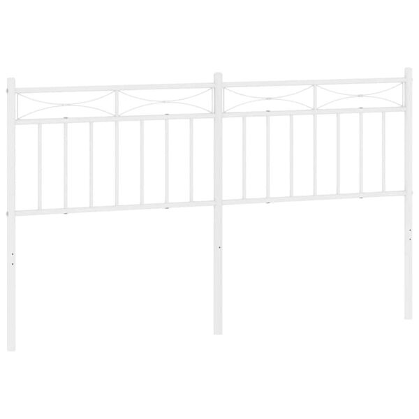 vidaXL Cabeceira de cama 150 cm metal branco