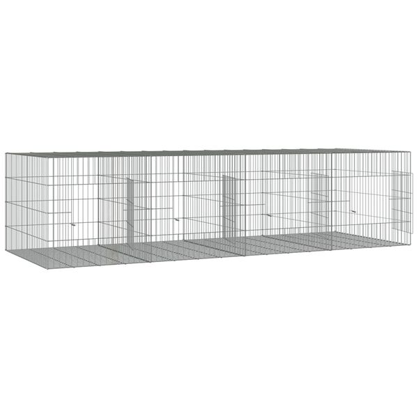 vidaXL Coelheira de 4 painéis 217x79x54 cm ferro galvanizado