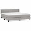 vidaXL Cama com molas/colch&atilde;o 160x200 cm tecido cinzento-claro